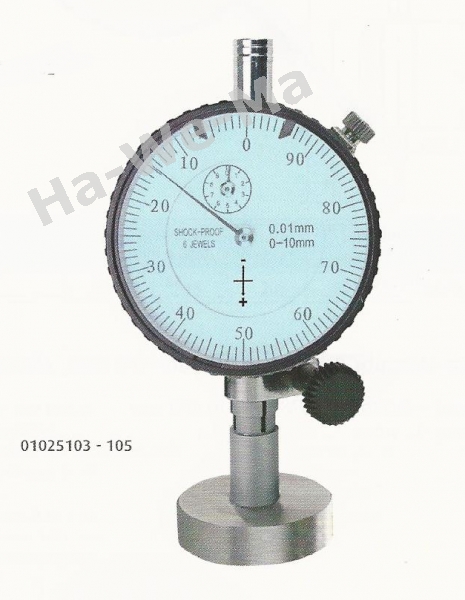 Messuhr mit Tiefenmessbrücke und Verlängerung